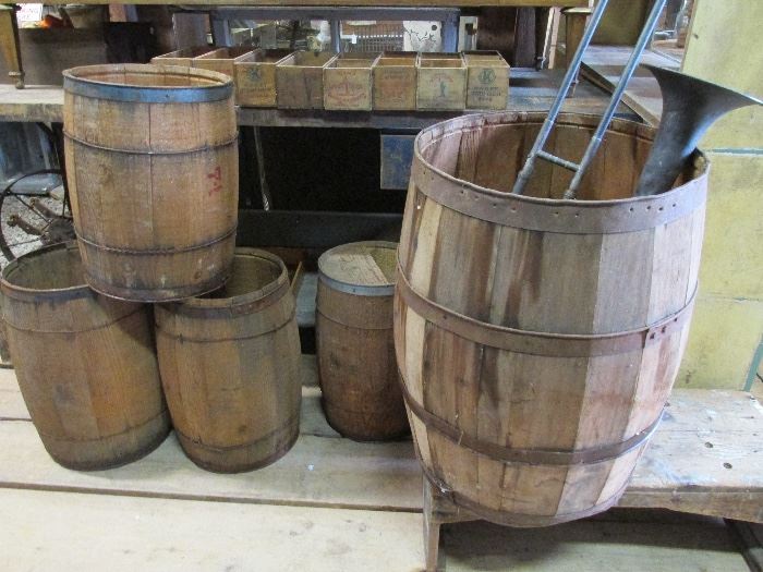 Wood barrels in a variety of sizes 