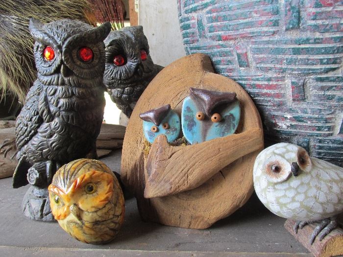 Vintage Owls in a variety of mediums, sizes and styles