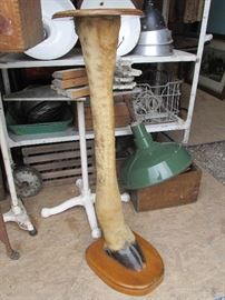 Original Vintage Giraffe leg taxidermy table