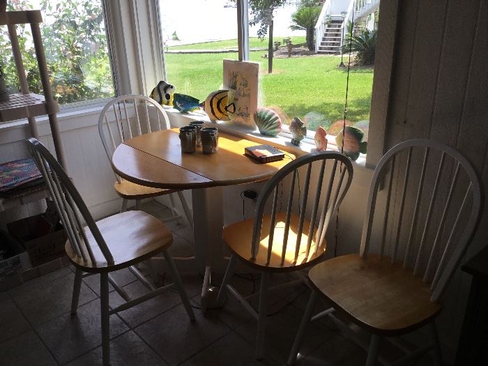 2nd kitchen drop leaves table & 4 chairs 