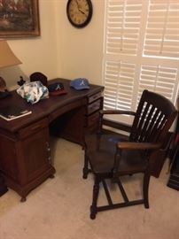 Indian British Colonial teakwood Desk & chair