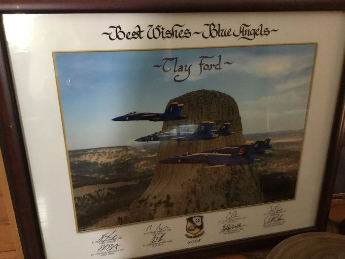 Blue angels pictures signed to Clay Ford