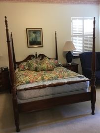Full size four posted bed mahogany