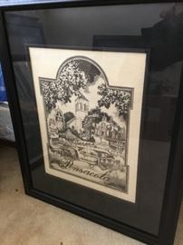 Pensacola print with all landmark including the San Carlos hotel
