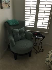 Cozy blue bedroom chair