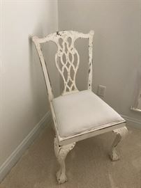 White Chippendale chair 