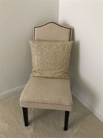 Linen covered chair nailhead