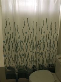 Shower curtain seascape
