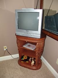 Animal carved table and TV and DVD combo