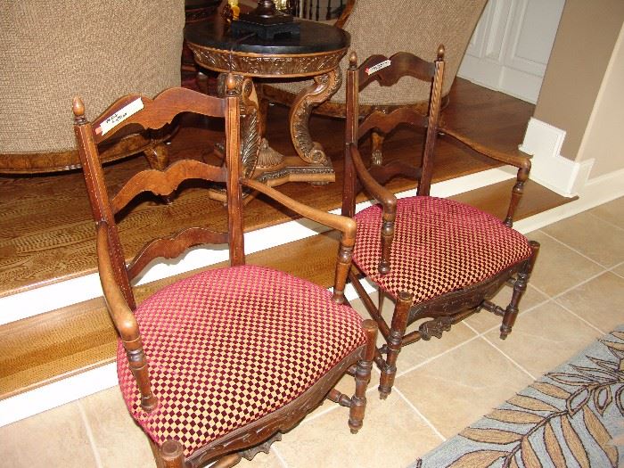 Pair antique French chairs