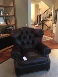 Vanguard Leather Chair with nailhead accents
