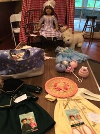American Girl Items - Retired Felicity EXCELLENT condition, Felicity Bed, Felicity Outfits, Wood Bench, etc