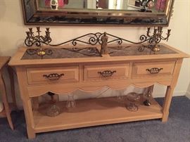  Entryway table with marble inserts $350