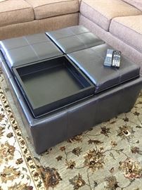 Sold---Same as previous picture leather ottoman coffee table 