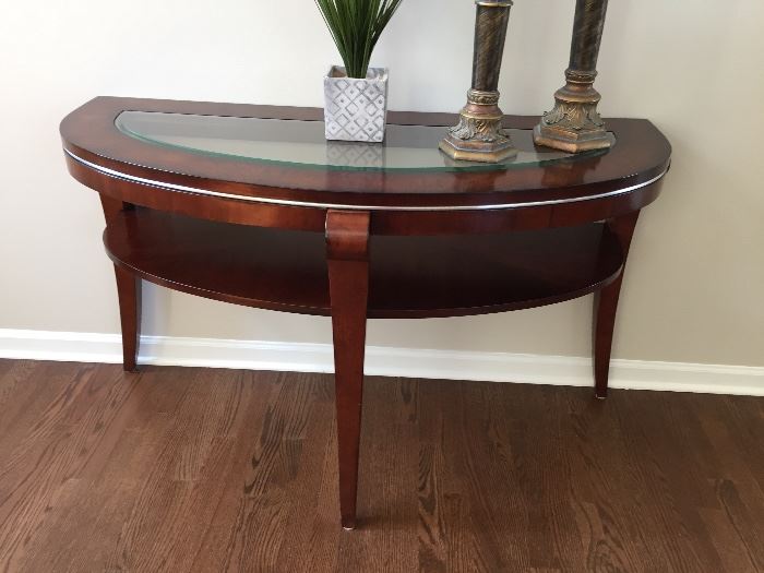 Sold---Cherry wood entry table matches coffee table 