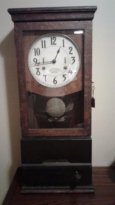 Antique International time clock 