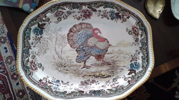 Large rare Spode Turkey platter
