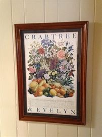 Crabtree & Evelyn framed poster