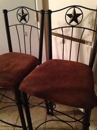 Two of three Texas bar stools