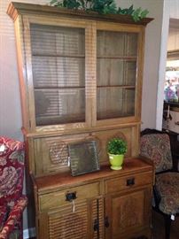 Antique hutch provides great display and storage areas