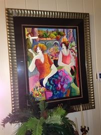 Fun, colorful ladies - original framed watercolor by Patricia Govezensky