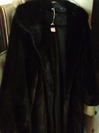 Full length black mink coat