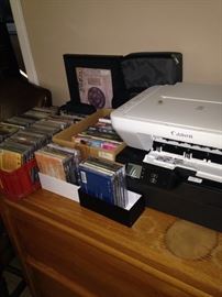 CD's, cassette tapes, and Canon copier