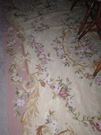 5 1/2 feet by 9 feet antique Aubusson floral rug