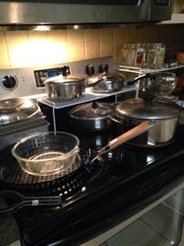 A variety of pots and pans