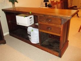 Back of General Store Counter, metal lined drawers