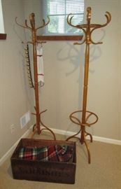 2 coat racks, antique wooden box, Detroit, MI