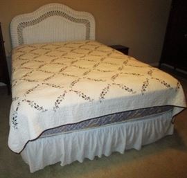 Wicker head board, bed (queen size)