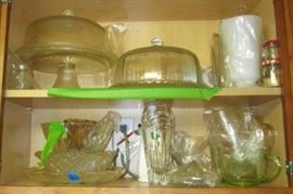 Vintage glassware, green depression measure cup