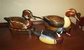 Wooden hand painted ducks