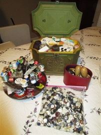 Sewing notions, buttons, antique sock darners