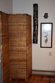 Folding Screen with Oriental Art on the Wall