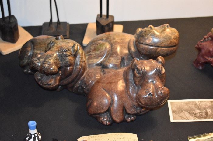 Carved Granite Hippopotameus - Awesome!