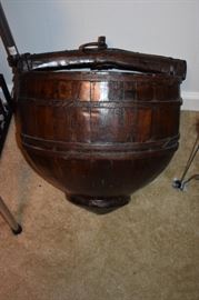 Antique Chinese Wooden Water Bucket in Beautiful Condition!