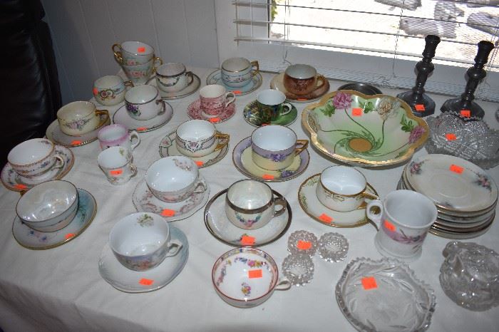 Beautiful Antique Cups and Saucers many Bone China!