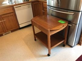 Teak serving cart