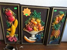 Retro raised fruit wall art