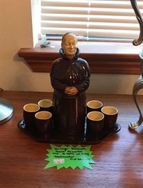Vintage Monk Decanter and 6 Tots - Bismark Heatmaster