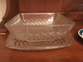 diamond pattern bowl and underplate