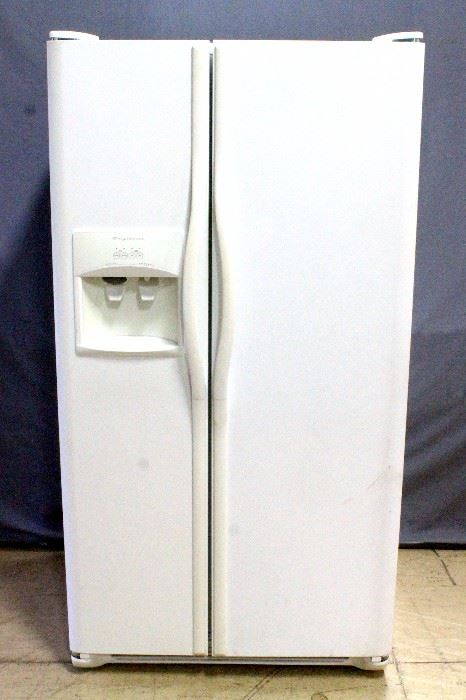 Frigidaire Side-by-Side Fridge Refrigerator with In-Door Ice Maker / Water Dispenser, Model FRS6R4EW7, 36.5"W x 70"H x 32"D
