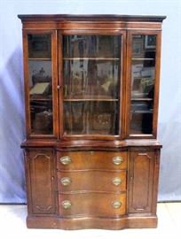 Harmony House Curved Front China Hutch with Dovetail Constructed Drawers, 45"W x 69.5"H x 17"D