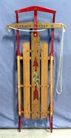 Flexible Flyer III Metal & Wood Vintage Sled, 49"L x 21"W