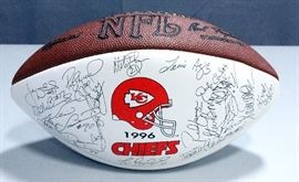 1993 Auto Pen New York Yankees Baseball, and 1996 Kansas City Chiefs Winner's Circle Facsimile Signed Chiefs Football