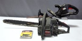Craftsman Turbo Air Cleaning Model 358.351181 18" Gas Chainsaw, Black & Decker TRO16 16" Electric Hedge Trimmer, and Saw Chain
