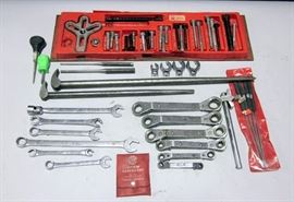 Mac Tools STP 100 Steering Wheel Puller Set, Ratchet Offset Metric Wrenches, Hook and Pick Set, Lady Foot Pry Bars, Combination Wrenches, More
