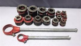 Ridgid 12-R and 00-R Exposed Ratchet Threader Sets with Qty 13 Dies Total